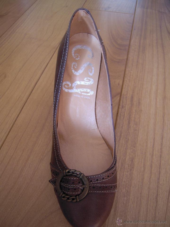 Nuevo: Zapatos de tac&oacute;n marrones con plataforma n&ordm; 38 - Foto 3