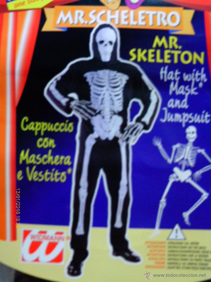 Nuevo: DISFRAZ CARNAVAL/HALLOWEEN ADULTO ESQUELETO.WIDMANN 90S.NUEVO.