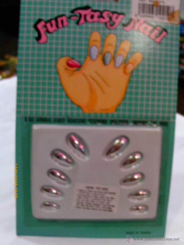 Nuevo: 10 U&Ntilde;AS PLATEADAS POSTIZAS CARNAVAL/HALLOWEEN 90S.NUEVAS.