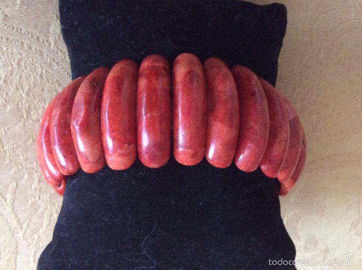 Nuevo: PULSERA BRAZALETE EL&Aacute;STICO. DE CORAL - Foto 1