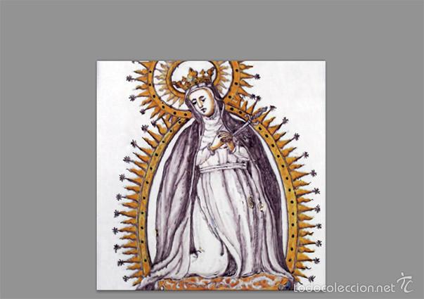 Nuevo: Bonito azulejo 10x10 de la virgen del Mayor Dolor