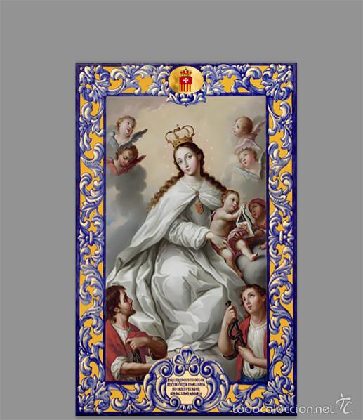 Nuevo: Azulejo 40x25 de la Virgen de la Merced con lema - Foto 1