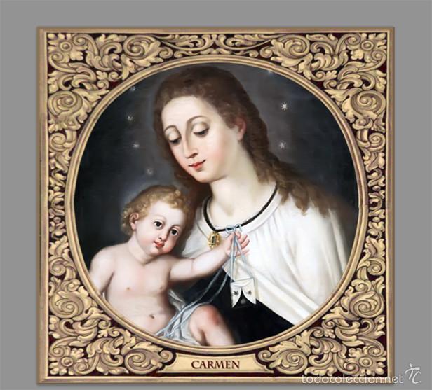 Nuevo: Azulejo 20x20 de la virgen del Carmen con greca. - Foto 1