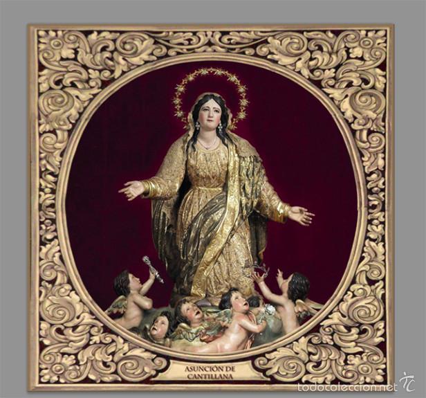 Nuevo: Azulejo 20x20 de la Asunci&oacute;n de Cantillana con greca - Foto 1