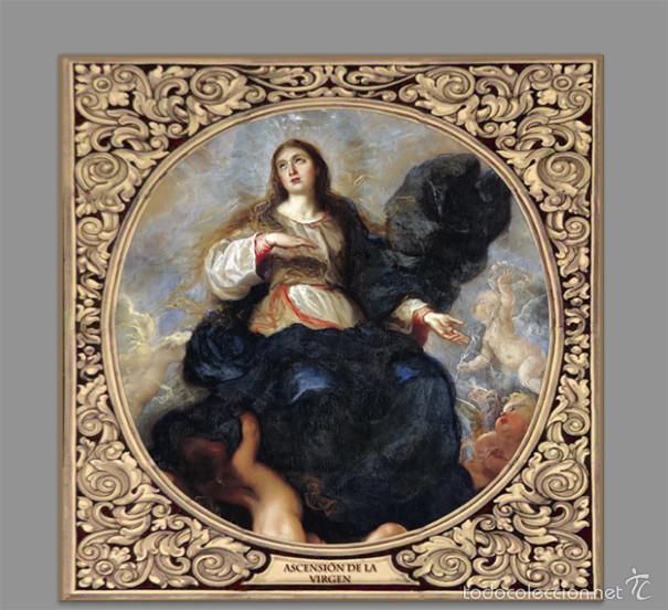 Nuevo: Azulejo 10x10 de la Ascensi&oacute;n de la Virgen con greca - Foto 1
