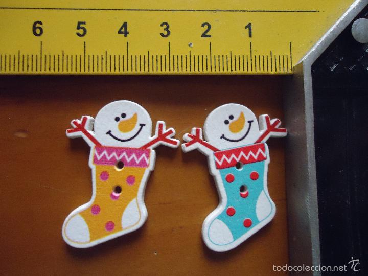 Novo: boton - pareja de botones infantiles - navidad , navide&ntilde;os para sus confecciones