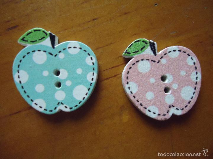 Novo: boton - pareja de botones infantiles - manzanas manzana