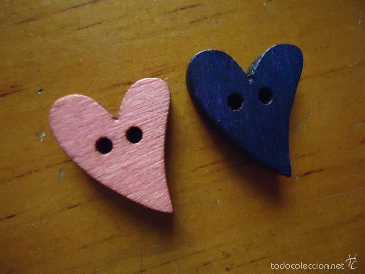 Nuevo: boton - pareja de botones infantiles - corazon , corazones - Foto 1