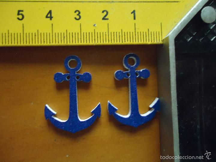 Novo: boton - pareja de botones infantiles - mar marinero marineros, ancla anclas