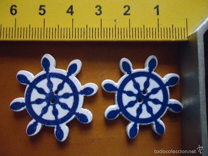 Novo: boton - pareja de botones infantiles - mar marinero marineros, timon de barco timones