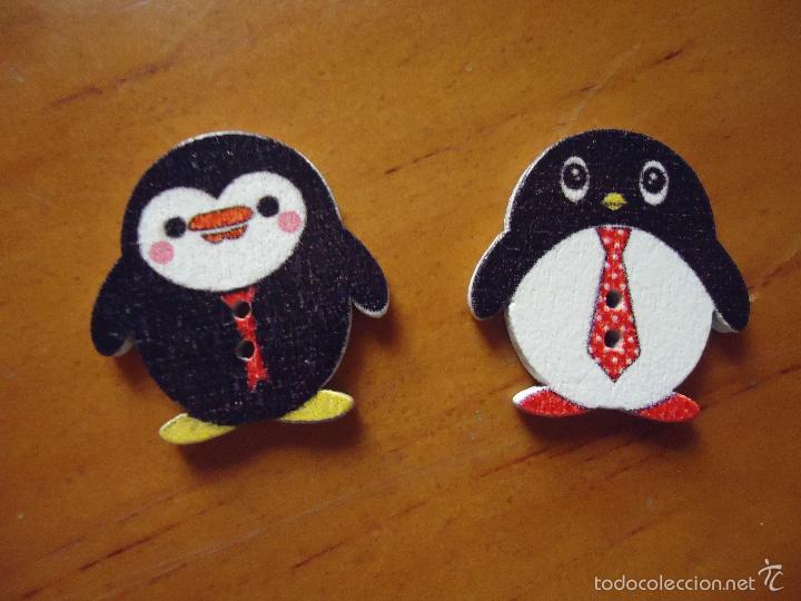 Novo: boton - pareja de botones infantiles - pinguino pareja de ping&uuml;inos