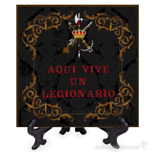 New: Azulejo 20x20 Aqui vive un Legionario fondo negro