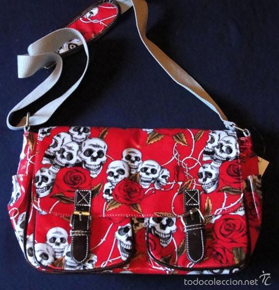 bolso calaveras y rosas - color rojo - - Comprar Artículos nuevos en  todocoleccion - 174279477