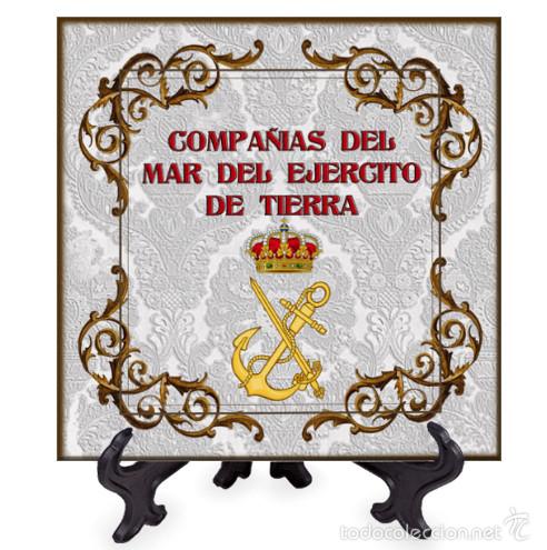 Nuevo: Azulejo 15x15 con escudo de las Compa&ntilde;ias del mar del ejercito de tierra - Foto 1