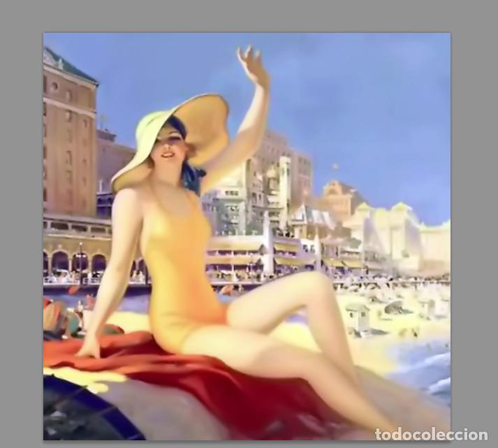 Nuevo: Azulejo 20x20 estilo vintage de mujer en la playa - Foto 1