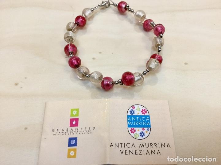 Nuevo: Pulsera Murano Bolas 8 mm. Granate- Plata - Foto 1