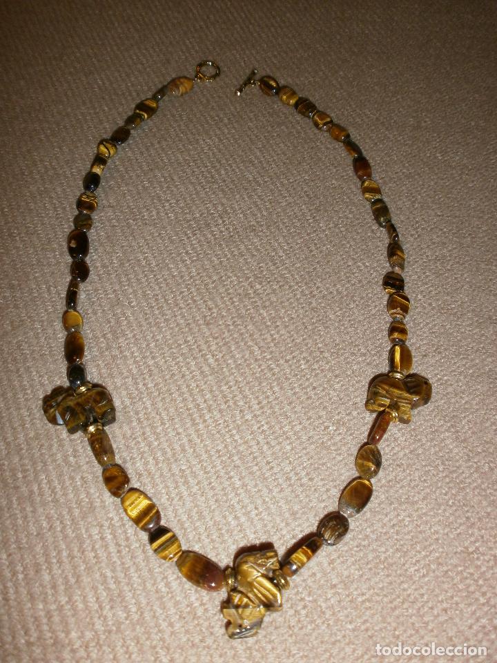 Nuevo: Collar de ojo de tigre con elefantitos - Foto 1