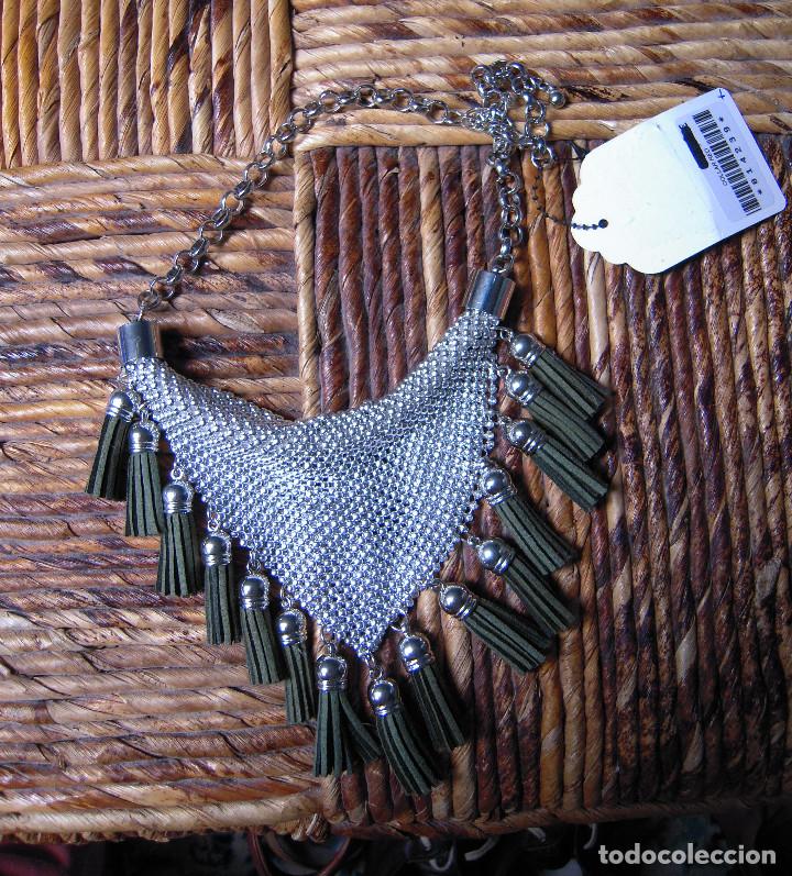 Nuevo: Collar plateado y verde tipo babero - Foto 1