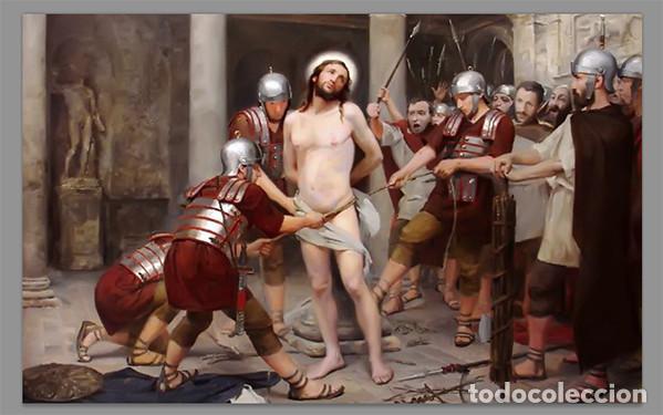 Nuevo: Placa madera 20x30 con escena de Jes&uacute;s azotado - Foto 1