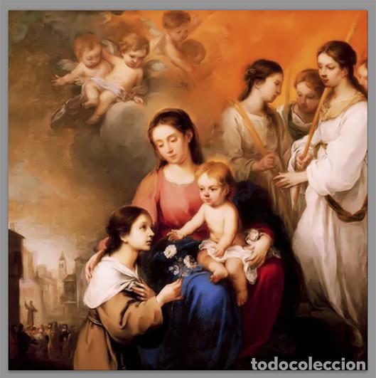 Nuevo: Placa madera 15x15 de la Virgen con el ni&ntilde;o Jes&uacute;s