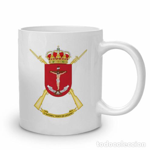 Nuevo: Taza de cer&aacute;mica con emblema de la IV Bandera de la Legi&oacute;n Cristo de Lepanto