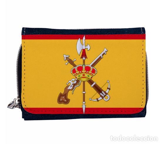 Nuevo: Monedero vaquero Azul Marino con emblema de la Legi&oacute;n y bandera Espa&ntilde;a