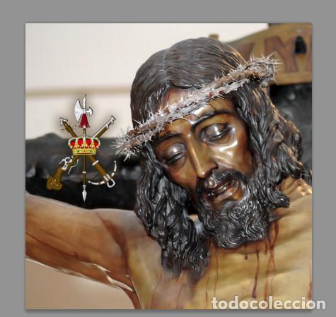 Nuevo: Azulejo 15x15 del Cristo de la Buena Muerte de Malaga con emblema de la Legi&oacute;n.