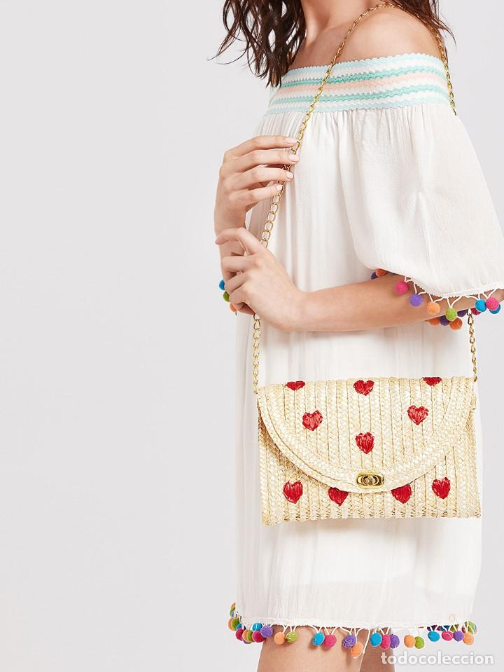 Nuevo: Bolso de paja con corazones y cadena - Foto 1