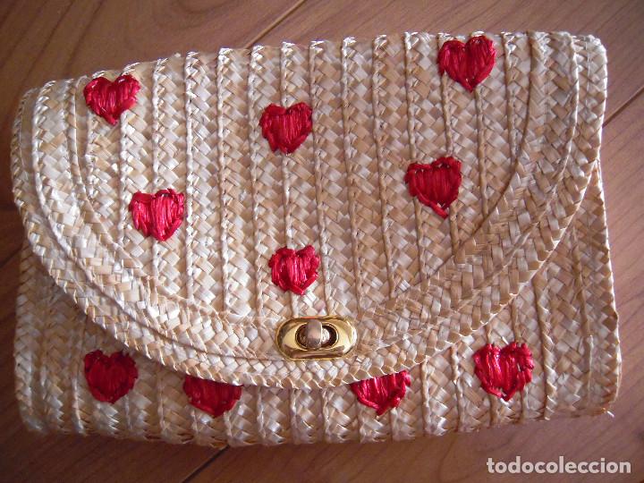 Nuevo: Bolso de paja con corazones y cadena - Foto 4