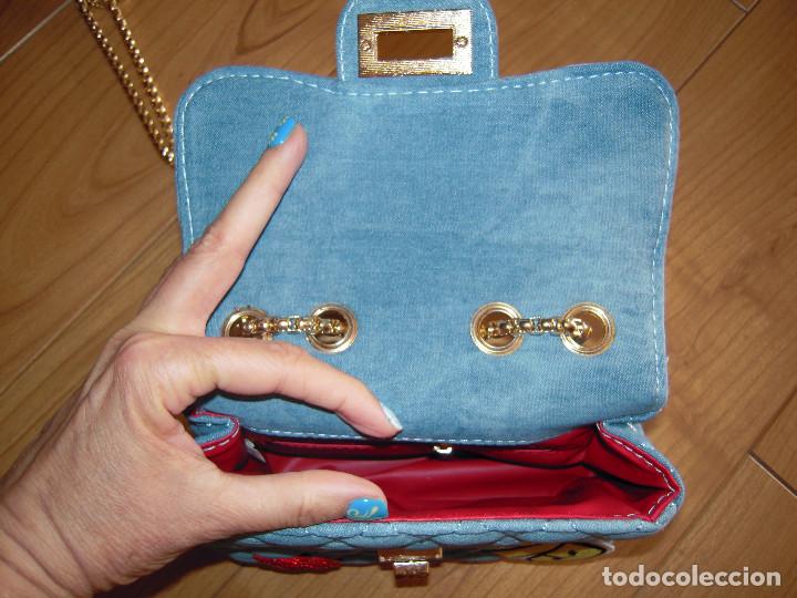 Nuevo: Bolso guateado denim con parches y cadena - Foto 4