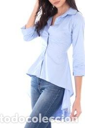 Nuevo: Camisa asim&eacute;trica azul celeste talla 36 - Foto 1