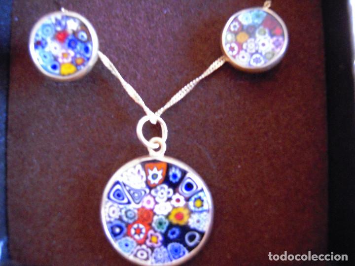 Nuevo: Conjunto colgante y pendientes plata tipo murano - Foto 2