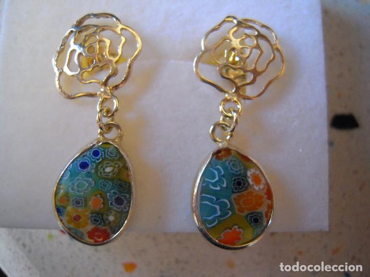 Nuevo: Pendientes plata flor y murano - Foto 1