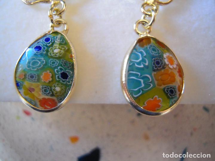 Nuevo: Pendientes plata flor y murano - Foto 2