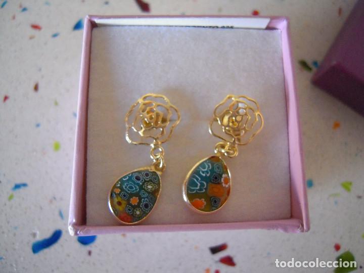 Nuevo: Pendientes plata flor y murano - Foto 5