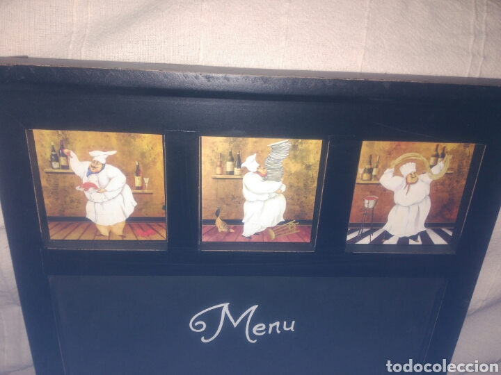 Nuevo: Pizarra Men&uacute; con dibujo de cocineros - chef - Foto 2
