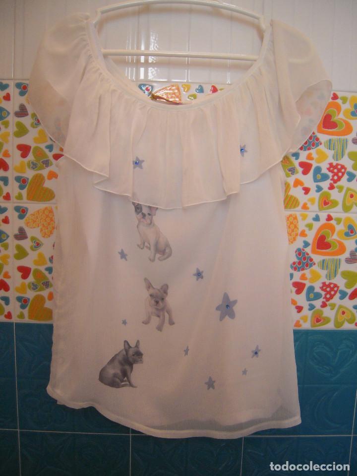 Nuevo: Blusa tul perros escote bardot - Foto 1