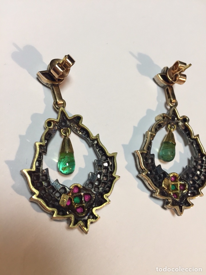 Nuevo: Pendientes de oro,diamantes,esmeraldas,rub&iacute;es. - Foto 6
