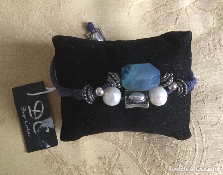 Nuevo: PULSERA PERLAS, &Aacute;GATA AZUL, PLATA Y RODIO - Foto 2