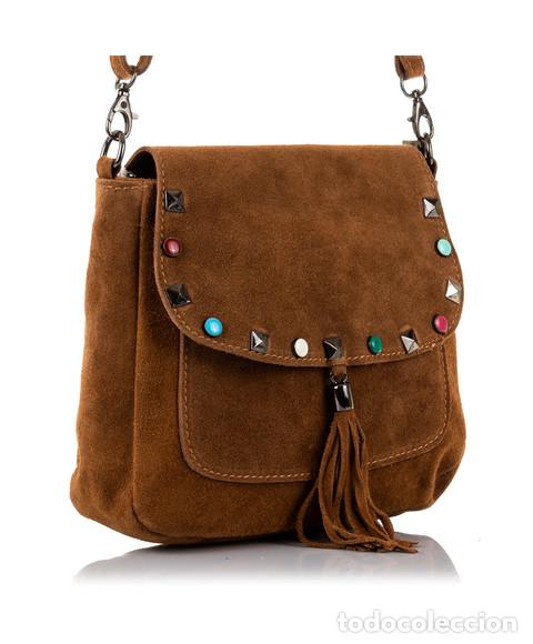 Nuevo: Bolso ante marr&oacute;n con tachuelas - Foto 3