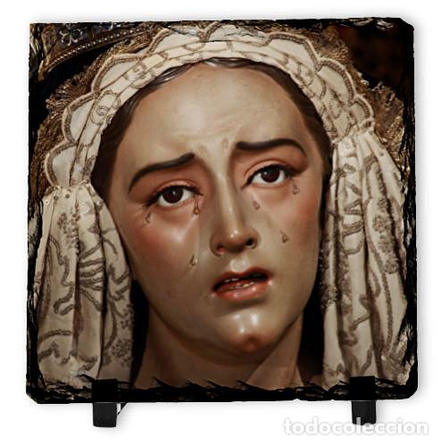Nuevo: Baldosa de pizarra 15x15 de la Virgen de los Dolores y Misericordia de Sevilla