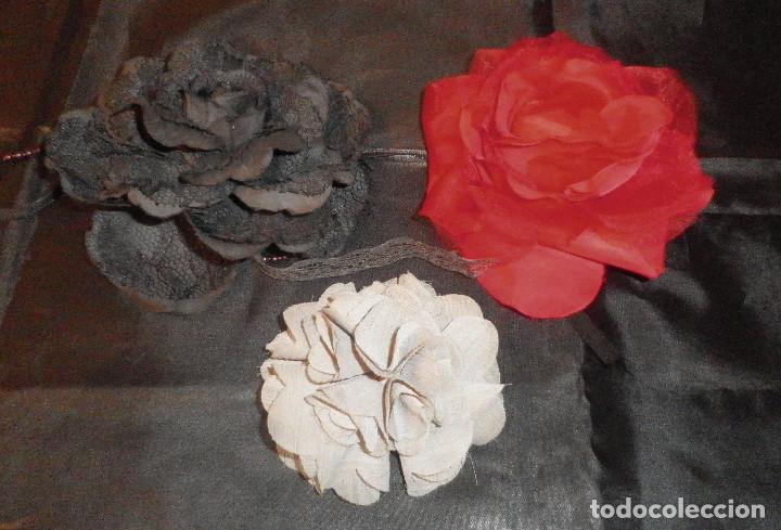 Neu: tres flores de tela para vestido chaqueta o para la cabeza