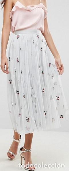 Nuevo: Falda midi de tul bordado talla 40 - Foto 4