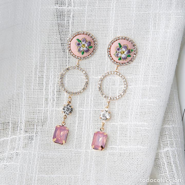 Nuevo: Pendientes estilo vintage con bordado flor - Foto 2