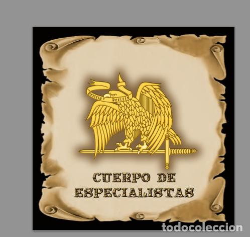 Nuevo: Azulejo 20x20 con el emblema del Cuerpo de Especialistas. Mod: Pergamino