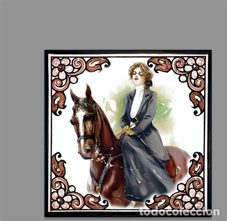 Nuevo: Azulejo 20x20 con mujer a caballo - Foto 1