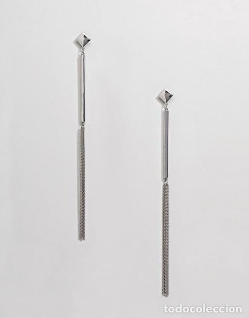 Nuevo: Pendientes bisuter&iacute;a plateados extra largos - Foto 2