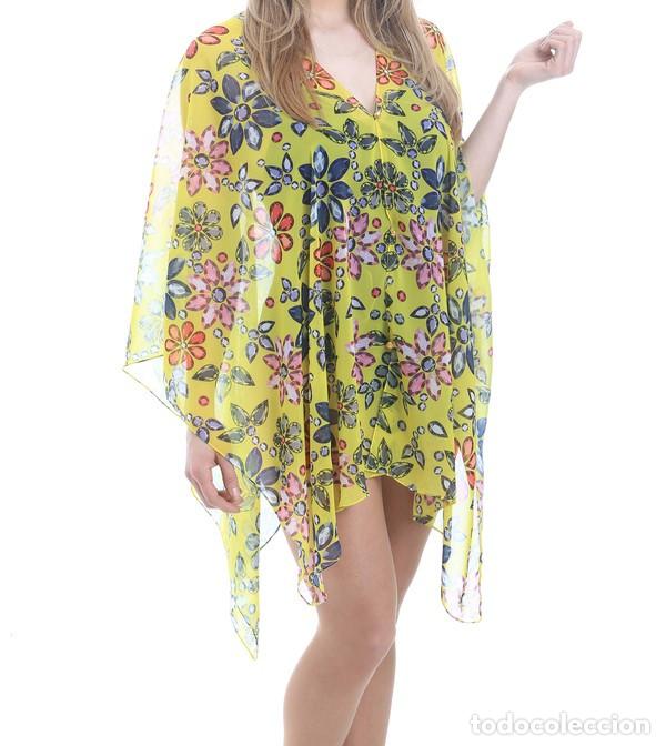 Nuevo: Caft&aacute;n amarillo estampado flores - Foto 2