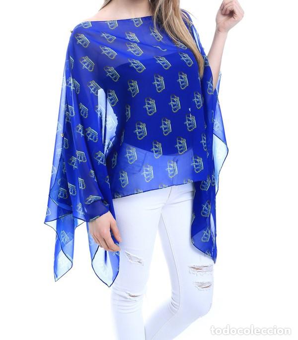 Nuevo: Caft&aacute;n azul estampado coronas - Foto 1