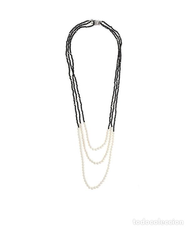 Nuevo: Collar triple tipo perlas y piezas negras - Foto 9